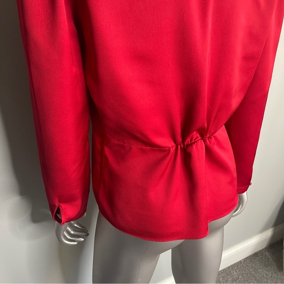 J CREW Red V Neck Long Peplum Top Blouse - Picture 10 of 13